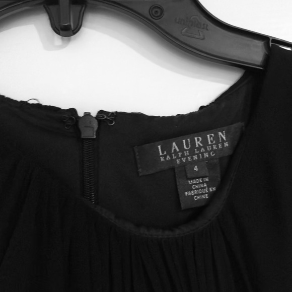 Ralph Lauren lined chiffon black dress size 4 - Picture 2 of 3